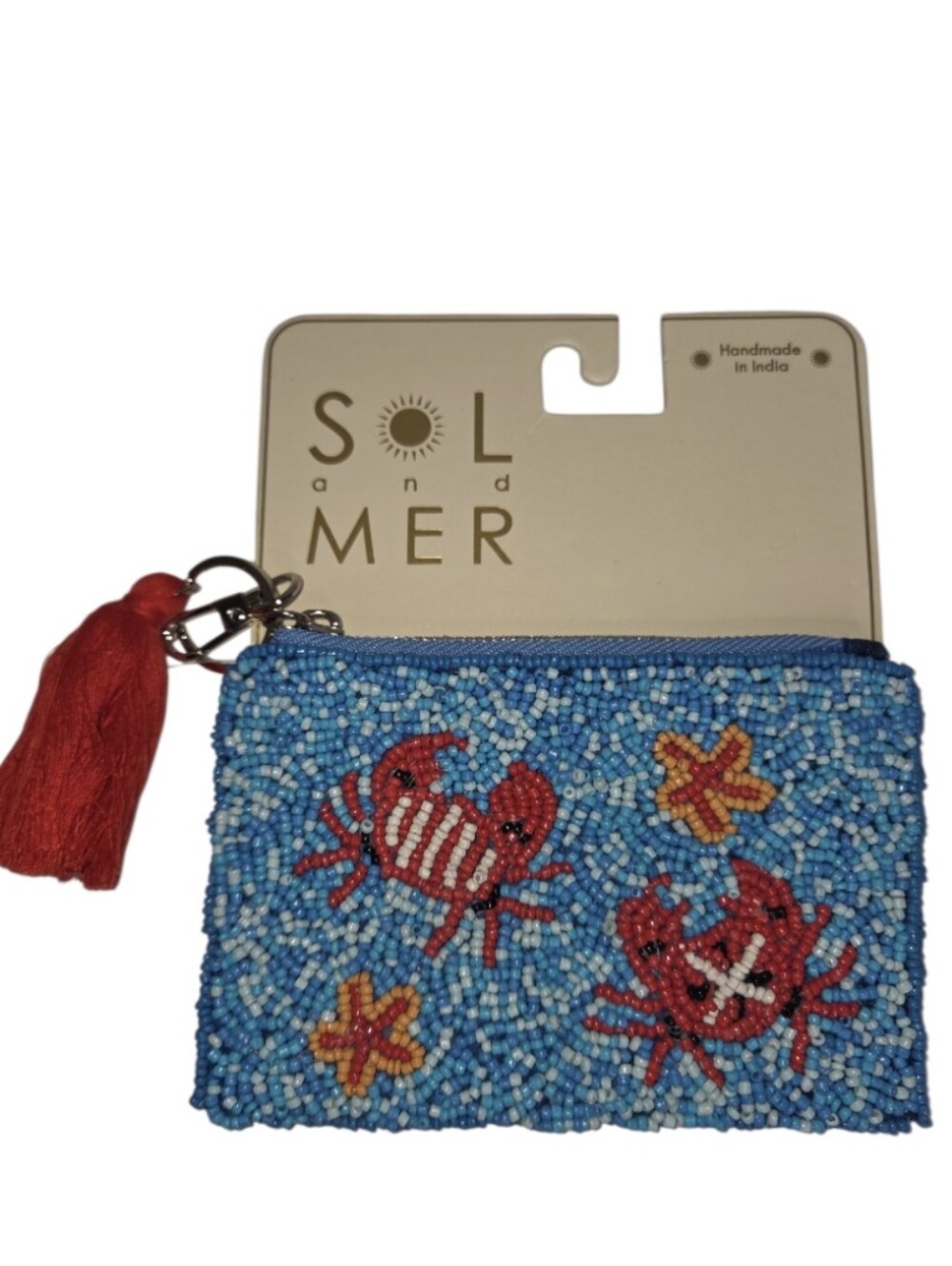 Sol And Mer Beaded Crab Coin Purse NWT